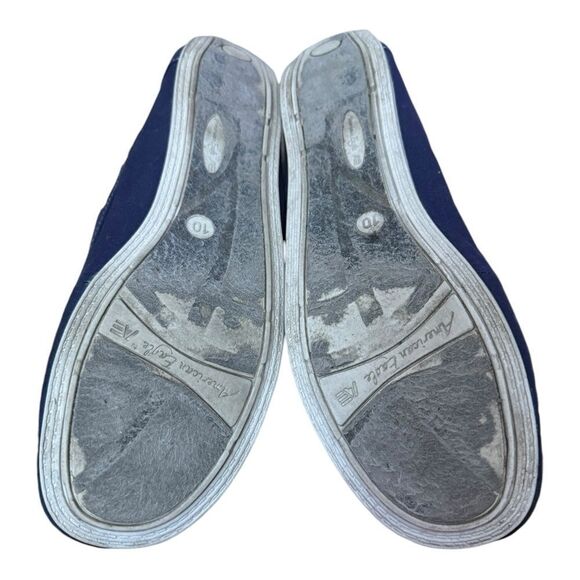 American Eagle Women's Navy Canvas Slip-on Moc Style Loafers 10 - Picture 6 of 6